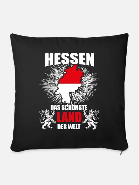 Hessen Schönstes Land Der Welt Lustiger Spruch - Sofakissenbezug 45 x 45 cm - Schwarz