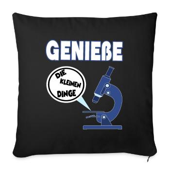 Lustige Mikrobiologie - Enjoy the little things - Sofakissenbezug 45 x 45 cm - Schwarz - Vorne