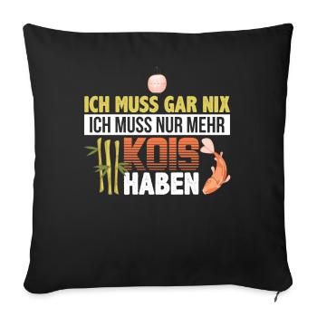 Koi Fan Kois Koifisch Zuchtkarpfen Geschenk - Sofakissenbezug 45 x 45 cm - Schwarz - Vorne