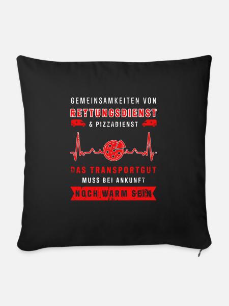Sani Rettungssanitäter Rettungsdienst Pizza - Sofakissenbezug 45 x 45 cm - Schwarz