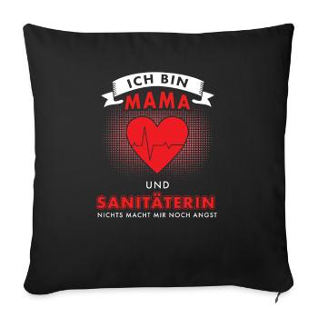Sani Rettungsdienst Herz Mutter - Sofakissenbezug 45 x 45 cm - Schwarz - Vorne