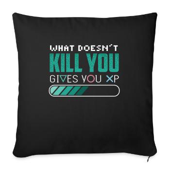 Funny gift gaming computer gamer shirt - Sofa pillowcase 17,3'' x 17,3'' (45 x 45 cm) - black - Front