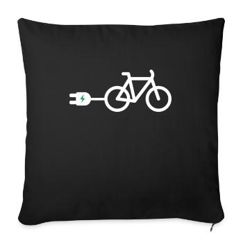 Ebike battery electric bike pedelec electric bike - Sofa pillowcase 17,3'' x 17,3'' (45 x 45 cm) - black - Front