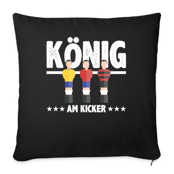 Tischkicker Tischfußball Tischfußballer Geschenk - Sofakissenbezug 45 x 45 cm - Schwarz - Vorne