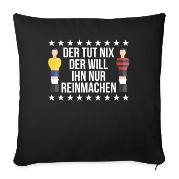 Tischkicker Tischfußball Tischfußballer Geschenk - Sofakissenbezug 45 x 45 cm - Schwarz - Vorne