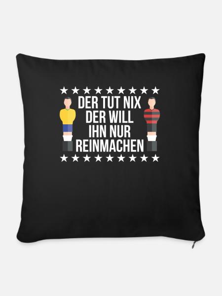 Tischkicker Tischfußball Tischfußballer Geschenk - Sofakissenbezug 45 x 45 cm - Schwarz