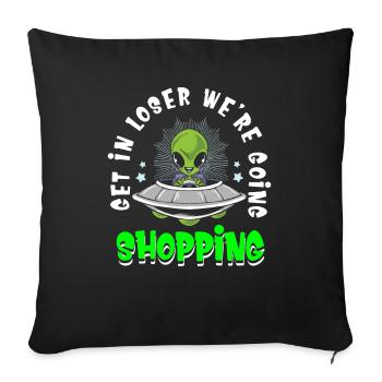 Alien Ufo Alien Aliens Area 51 - Sofa pillowcase 17,3'' x 17,3'' (45 x 45 cm) - black - Front
