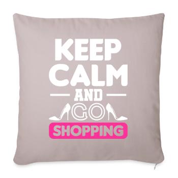 Shopping Shoppen Einkaufsbummel Geschenk - Sofakissenbezug 45 x 45 cm - helles Taupe - Vorne