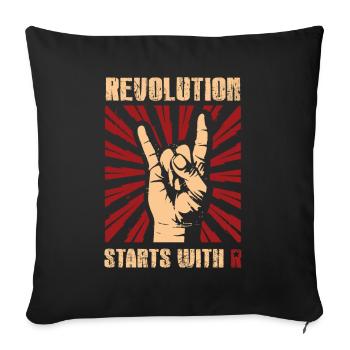 Funny gift revolution liberation revolt shi - Sofa pillowcase 17,3'' x 17,3'' (45 x 45 cm) - black - Front