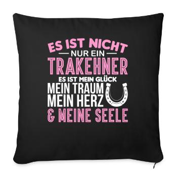 Trakehner Pferdebesitzer Pferde Reiter Geschenk - Sofakissenbezug 45 x 45 cm - Schwarz - Vorne
