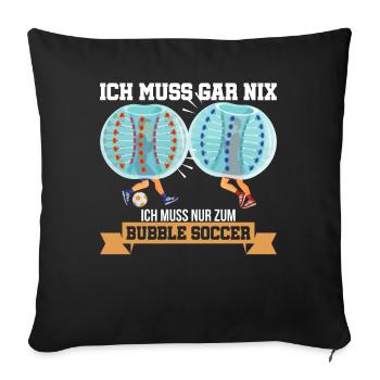 Bubble Soccer Fußball Bumper Hobby Geschenk - Sofakissenbezug 45 x 45 cm - Schwarz - Vorne