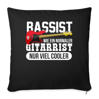 Bassist E-Bass Musiker Gitarrist Geschenk - Sofakissenbezug 45 x 45 cm - Schwarz - Vorne