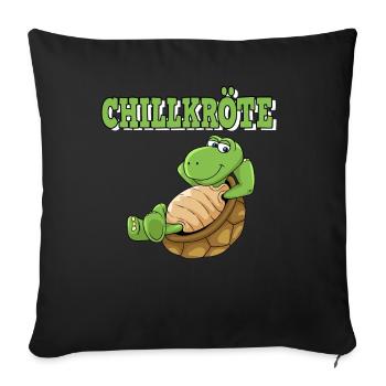 Lustiges Chillkröte Schildkröte Urlaub Chillen - Sofakissenbezug 45 x 45 cm - Schwarz - Vorne