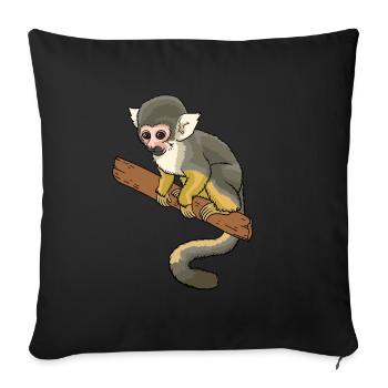 Squirrel monkey squirrel monkey primate - Sofa pillowcase 17,3'' x 17,3'' (45 x 45 cm) - black - Front