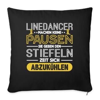Line Dance Tanzverein Country Western - Sofakissenbezug 45 x 45 cm - Schwarz - Vorne