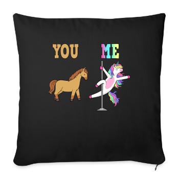 Lustiges Einhorn Pole Dance Party Tanzen - Sofakissenbezug 45 x 45 cm - Schwarz - Vorne