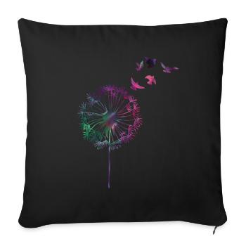 Dandelion dandelion summer dandelion - Sofa pillowcase 17,3'' x 17,3'' (45 x 45 cm) - black - Front