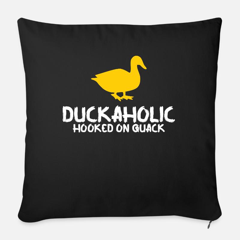 Ente Gummiente Entenzucht Enten - Sofakissenbezug 45 x 45 cm - Schwarz
