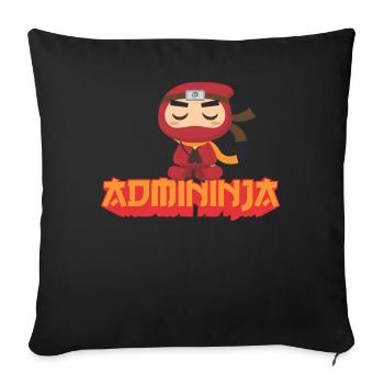 Admininja informaticien administrateur informatique - Housse de coussin décorative 45 x 45 cm - noir - Devant