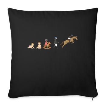 Horses riding love loyalty reterin horse - Sofa pillowcase 17,3'' x 17,3'' (45 x 45 cm) - black - Front