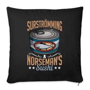 Surströmming Suède Sushi Surströmming - Housse de coussin décorative 45 x 45 cm - noir - Devant