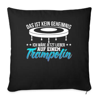 Trampolin - Sofakissenbezug 45 x 45 cm - Schwarz - Vorne