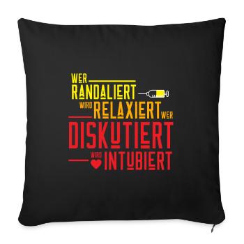 Lebenretten Herz Krankenschwester Geschenk - Sofakissenbezug 45 x 45 cm - Schwarz - Vorne