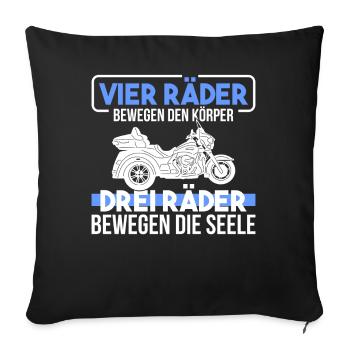 Trike - Sofakissenbezug 45 x 45 cm - Schwarz - Vorne