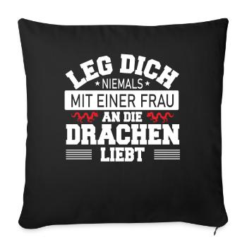 Chinesischer Drache - Sofakissenbezug 45 x 45 cm - Schwarz - Vorne
