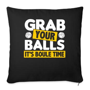 Boule Petanque Boccia Boules - Sofa pillowcase 17,3'' x 17,3'' (45 x 45 cm) - black - Front