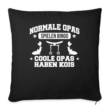 Koi Kois Koifisch Zuchtkarpfen - Sofakissenbezug 45 x 45 cm - Schwarz - Vorne