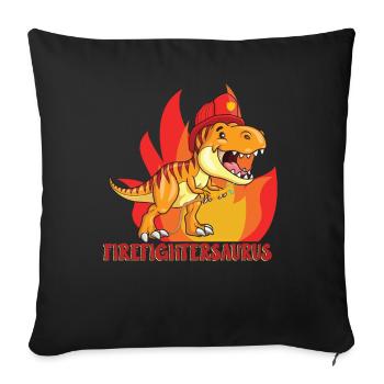 Firefightersaurus Dino Firefighter Service d'incendie - Housse de coussin décorative 45 x 45 cm - noir - Devant