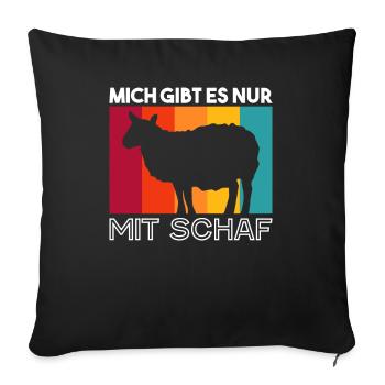 Schaf Schafe Landwirtschaft Geschenk - Sofakissenbezug 45 x 45 cm - Schwarz - Vorne