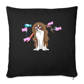 Coiffeur pour chiens Coiffeur pour chiens Coiffeur pour chiens Pet Gro - Housse de coussin décorative 45 x 45 cm - noir - Devant
