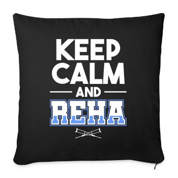Sports Injury Knee Crutches Cruciate Ligament Gift - Sofa pillowcase 17,3'' x 17,3'' (45 x 45 cm) - black - Front