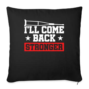 Sports Injury Cruciate Ligament Crutches Knee Gift - Sofa pillowcase 17,3'' x 17,3'' (45 x 45 cm) - black - Front