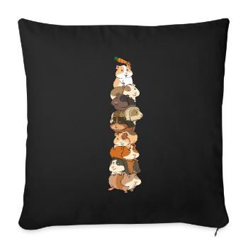 Tour de cochon d'Inde carotte feat pyramide - Housse de coussin décorative 45 x 45 cm - noir - Devant