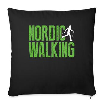 Nordic walking - Sofa pillowcase 17,3'' x 17,3'' (45 x 45 cm) - black - Front