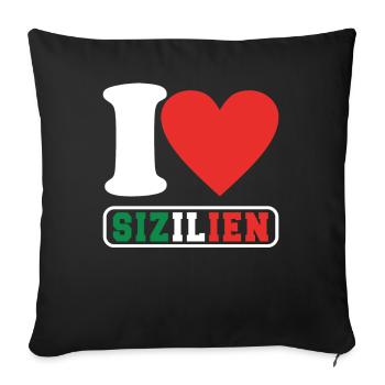 Italy Sizilien Sicilian Palermo - Sofakissenbezug 45 x 45 cm - Schwarz - Vorne