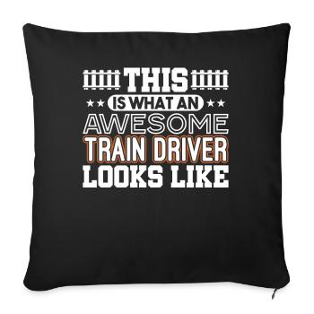 Train driver - Sofa pillowcase 17,3'' x 17,3'' (45 x 45 cm) - black - Front