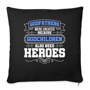 Baptism Godfather Godfather Godfather - Sofa pillowcase 17,3'' x 17,3'' (45 x 45 cm) - black - Front