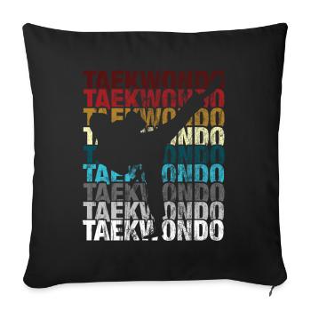 Taekwondo Taekwondo Pour les artistes martiaux - Housse de coussin décorative 45 x 45 cm - noir - Devant