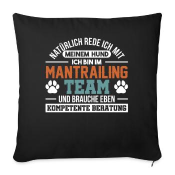 Hund Mantrailer Rettungshund Hundesport - Sofakissenbezug 45 x 45 cm - Schwarz - Vorne