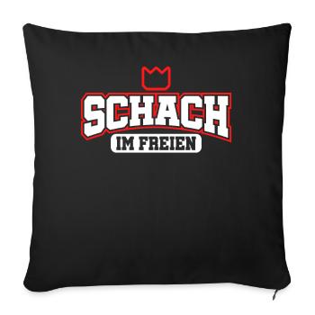 Kubb Wikinger Wurfhölzer Wikingerschach - Sofakissenbezug 45 x 45 cm - Schwarz - Vorne