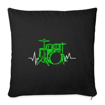 Drummer - Sofa pillowcase 17,3'' x 17,3'' (45 x 45 cm) - black - Front