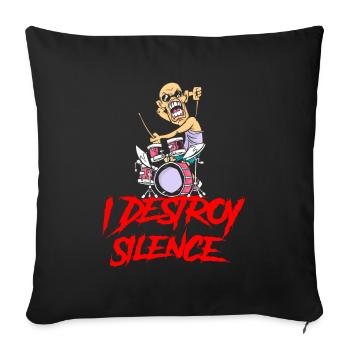 Drums drummer music drummer musician - Sofa pillowcase 17,3'' x 17,3'' (45 x 45 cm) - black - Front