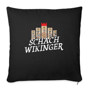 Kubb Schach Wikinger Geschenk Für Fans Von Kubb - Sofakissenbezug 45 x 45 cm - Schwarz - Vorne