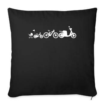 Cyclomoteur cyclomoteur motard scooter moto - Housse de coussin décorative 45 x 45 cm - noir - Devant