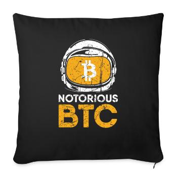 Funny Gift Bitcoin Crypto JUST Shirt - Sofa pillowcase 17,3'' x 17,3'' (45 x 45 cm) - black - Front