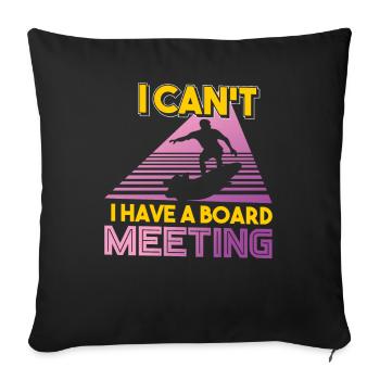 Surfing surfing surfboard surf vacation - Sofa pillowcase 17,3'' x 17,3'' (45 x 45 cm) - black - Front